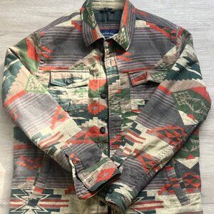 American Eagle Men's Fleece Aztec Southwestern Jacket Multicolor Size M
